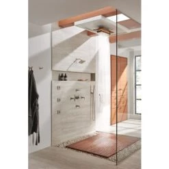 Brizo Frank Lloyd Wright 1.75 GPM 21” Single-Function Raincan Ceiling Mount Showerhead With Integrated Lighting 9 Brizo Frank Lloyd Wright 1.75 GPM 21” Single-Function Raincan Ceiling Mount Showerhead With Integrated Lighting -Brizo Sales 81422 NKTK MID WATER 2