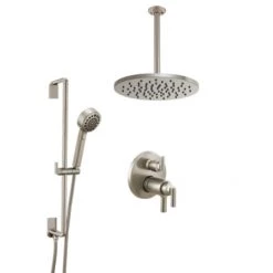 Brizo Levoir Thermostatic Shower System with 12" Raincan Showerhead and Hand Shower - Rough-in Valve Included