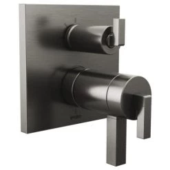 Brizo Frank Lloyd Wright Thermostatic Valve Trim with Integrated Volume Control and 3 Function Diverter for Two Shower Applications - Less Handles and Rough-In