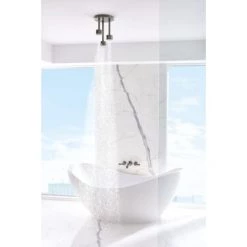 Brizo Essential 1.75 GPM Single Function Ceiling Mount Pendant Raincan Shower Head with H2Okinetic Technology -Brizo Sales brizo 81335 lifestyle image 116