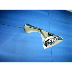 Brizo Sotria 5-1/2" Multi-Function Raincan Showerhead with H2Okinetic and Touch Clean Technologies - 1.75 GPM -Brizo Sales brizo 87450 installed shower head with shower arm 33
