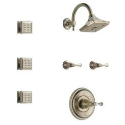 Brizo Sensori Custom Thermostatic Shower System with Showerhead, Volume Controls, and Body Sprays - Valves Included