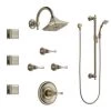 Brizo Sensori Custom Thermostatic Shower System with Showerhead, Volume Controls, Body Sprays, and Hand Shower - Valves Included