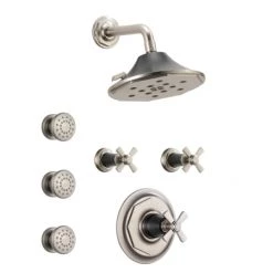 Brizo Sensori Custom Thermostatic Shower System with Showerhead, Volume Controls, and Body Sprays - Valves Included