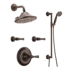 Brizo Sensori Custom Thermostatic Shower System with Showerhead, Volume Controls, and Handshower - Valves Included