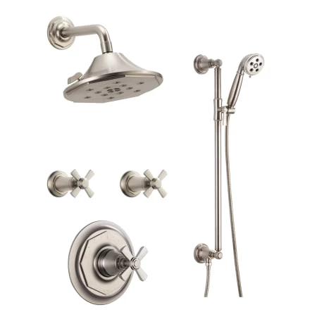 Brizo Sensori Custom Thermostatic Shower System with Showerhead, Volume Controls, and Handshower - Valves Included 1 Brizo Sensori Custom Thermostatic Shower System with Showerhead, Volume Controls, and Handshower - Valves Included