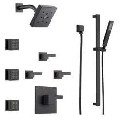 Brizo Sensori Custom Thermostatic Shower System with Showerhead, Volume Controls, Body Sprays, and Hand Shower - Valves Included