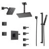 Brizo Sensori Custom Thermostatic Shower System with Wall and Ceiling Showerhead, Volume Controls, Body Sprays, and Hand Shower - Valves Included