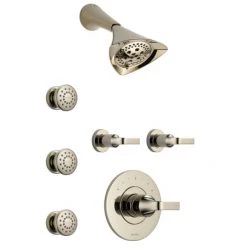 Brizo Sensori Custom Thermostatic Shower System with Showerhead, Volume Controls, and Body Sprays - Valves Included