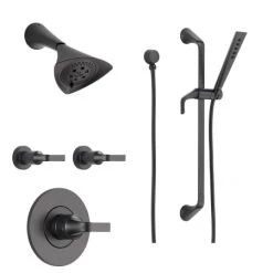 Brizo Sensori Custom Thermostatic Shower System with Showerhead, Volume Controls, and Hand Shower - Valves Included