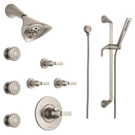 Brizo Sensori Custom Thermostatic Shower System with Showerhead, Volume Controls, Body Sprays, and Hand Shower - Valves Included 1 Brizo Sensori Custom Thermostatic Shower System with Showerhead, Volume Controls, Body Sprays, and Hand Shower - Valves Included