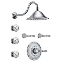 Brizo Sensori Custom Thermostatic Shower System with Showerhead, Volume Controls, and Body Sprays - Valves Included