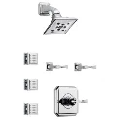 Brizo Sensori Custom Thermostatic Shower System with Showerhead, Volume Controls, and Body Sprays - Valves Included