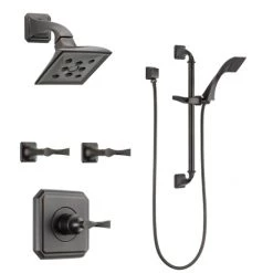 Brizo Sensori Custom Thermostatic Shower System with Showerhead, Volume Controls, and Hand Shower - Valves Included