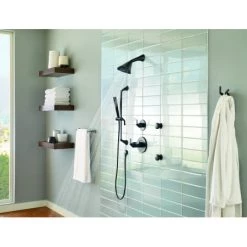 Brizo Shower Trim Package with Multi-Function Shower Head with TempAssure and H2Okinetic Technologies from the Sotria Collection -Brizo Sales brizo t60250 shower system in action 40