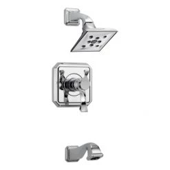 Brizo Virage Thermostatic Valve Trim Single Handle with Single Function 1.75 GPM Shower Head and Tub Spout with H2Okinetic and TempAssure Technologies