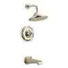 Brizo Rook Thermostatic Tub and Shower Trim Package with Multi-Function H2Okinetic Shower Head, Volume Control, and TempAssure Technology - Less Valve