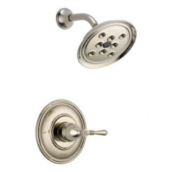 Brizo Shower Valve Trim Single Handle Pressure Balance Less Tub Spout with H2Okinetic Technology from the Traditional Collection