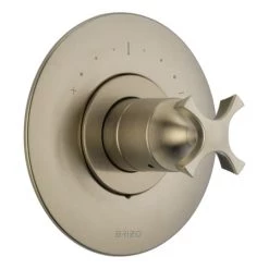 Brizo RSVP Sensori Thermostatic Mixing Valve Trim and Cartridge with Cross Handle Less Valve - Separate Volume Control(s) Needed
