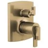 Brizo Thermostatic Valve Trim with Integrated Volume Control and 3 Function Diverter for Two Shower Applications - Less Handles and Rough-In
