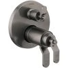 Brizo Litze Thermostatic Valve Trim with Integrated Volume Control and 3 Function Diverter for Two Shower Applications - Less Rough-In and Handles