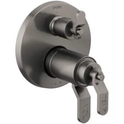 Brizo Litze Thermostatic Valve Trim with Integrated Volume Control and 3 Function Diverter for Two Shower Applications - Less Rough-In and Handles