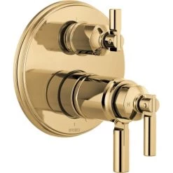 Brizo Invari Thermostatic Valve Trim with Integrated Volume Control and 3 Function Diverter for Two Shower Applications - Less Rough-In