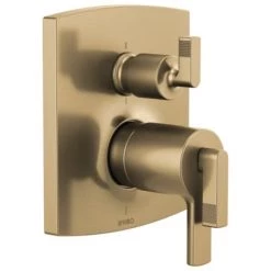 Brizo Thermostatic Valve Trim with Integrated Volume Control and 6 Function Diverter for Three Shower Applications - Less Handles and Rough-In
