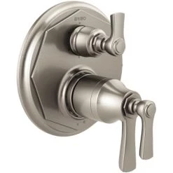Brizo Rook Thermostatic Valve Trim with Integrated Volume Control and 6 Function Diverter for ThreeShower Applications - Less Rough-In