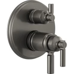 Brizo Invari Thermostatic Valve Trim with Integrated Volume Control and 6 Function Diverter for Three Shower Applications - Less Rough-In