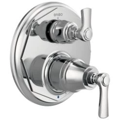 Brizo Rook Pressure Balanced Valve Trim with Integrated 3 Function Diverter for Two Shower Applications - Less Rough-In